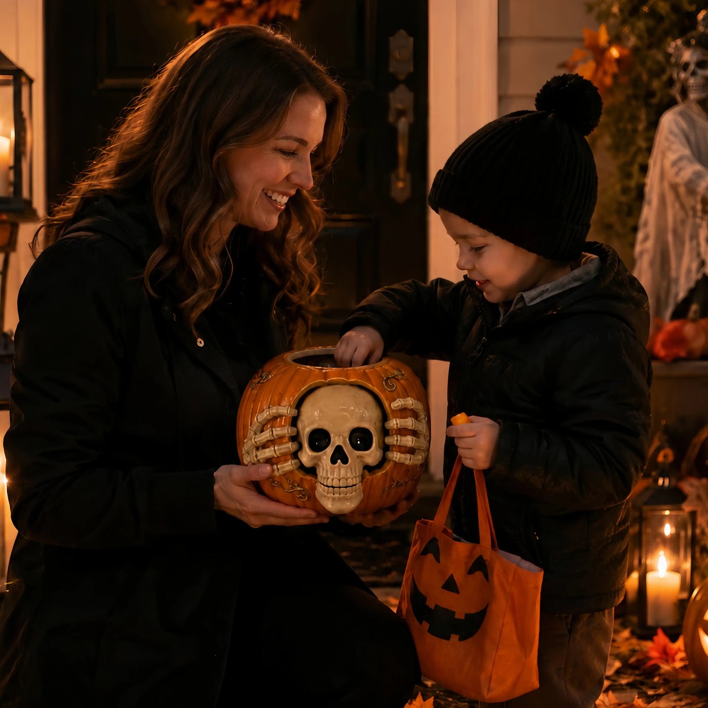 🎃 Halloween Early Bird Sale | 49% OFF🔥Trick-or-Treat | Skull Pumpkin Candy Jar