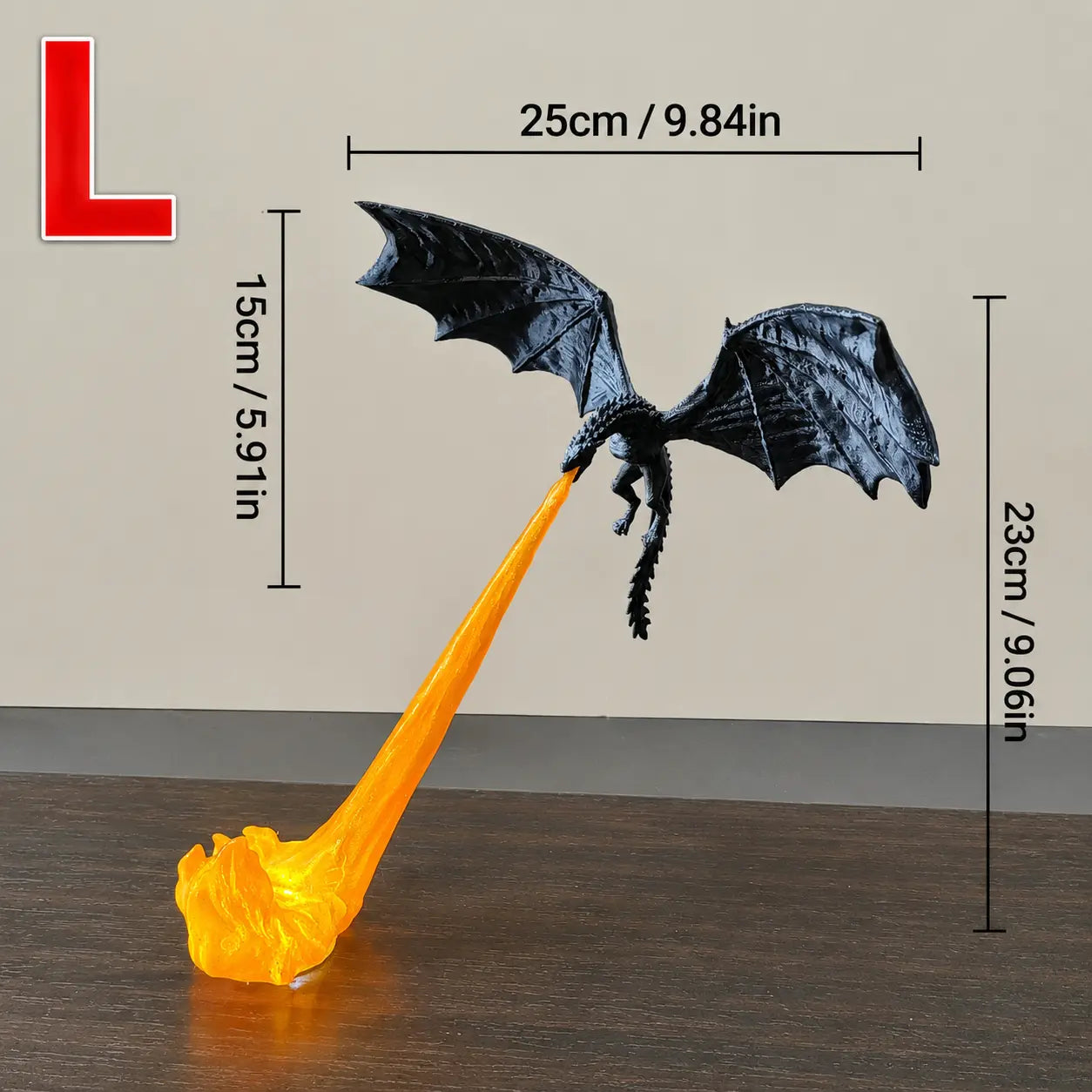 ๐ฅ ๐| 3D Fire-Breathing Dragon LED Display โ Fantasy Bookshelf Decor with Glowing Flame