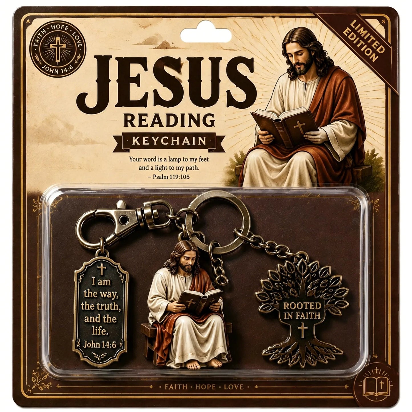 🔥LAST DAY 50% OFF - ✝Jesus Reading Keychain