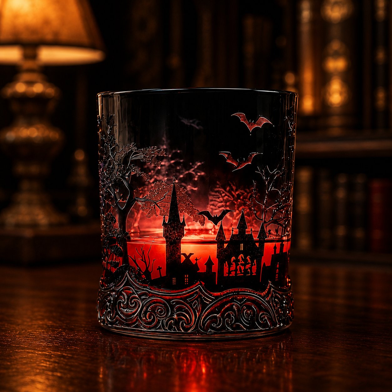 🔥New Arrival Limited Time Offer🦇🍺Gothic Vampire Castle Whisky Decanter & Tumbler