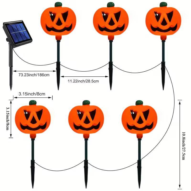 5-Pack Solar Pumpkin Pathway Lights β Halloween Outdoor Yard Decor π