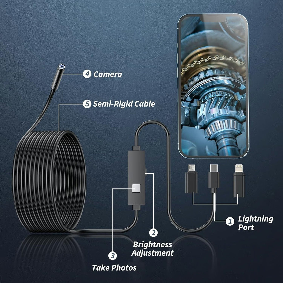 š„LAST DAY SALE 49% OFF-š Plug-and-Play Endoscope Camera - Compatible with Android & iPhone & ipad for Direct Connection