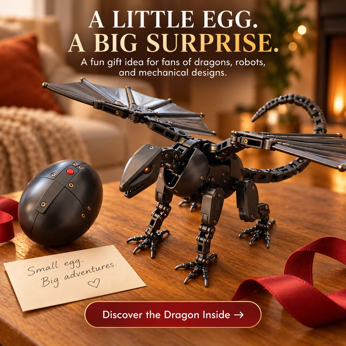 ๐ DragonMorph โ Transforming Mechanical Dragon Egg Toy with Folding Wings & Intricate Armor Details ๐ฅโ๏ธ