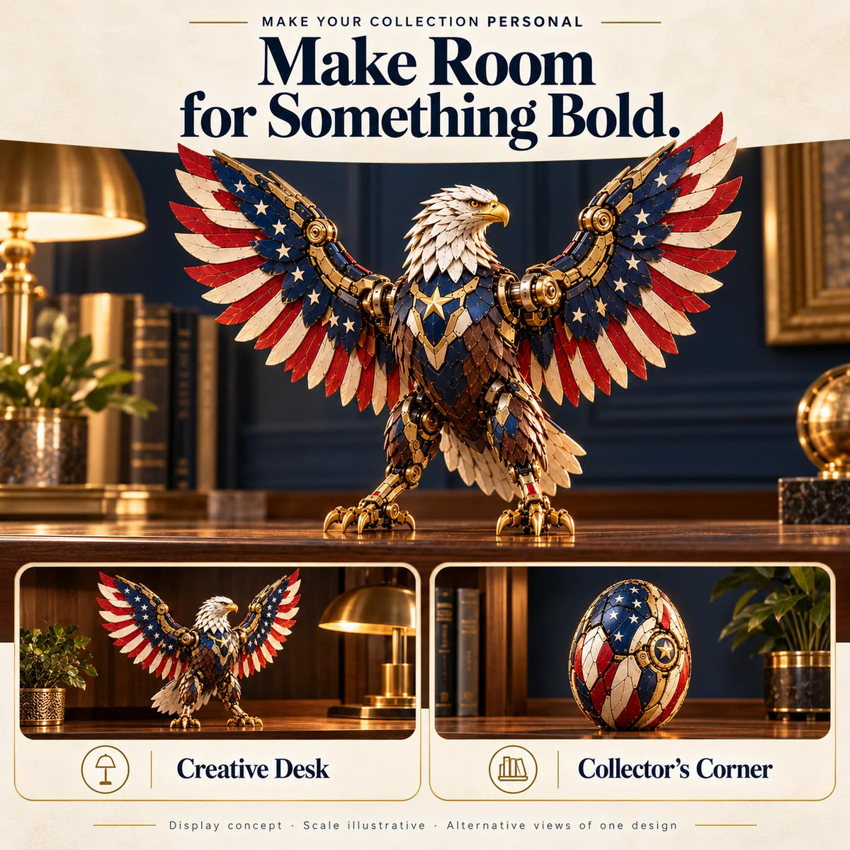 🇺🇸🔥 Last Day 49% Off – Patriotic Eagle Transforming Egg, Mechanical American Eagle Figure with Striking Red, White & Blue Details 🦅