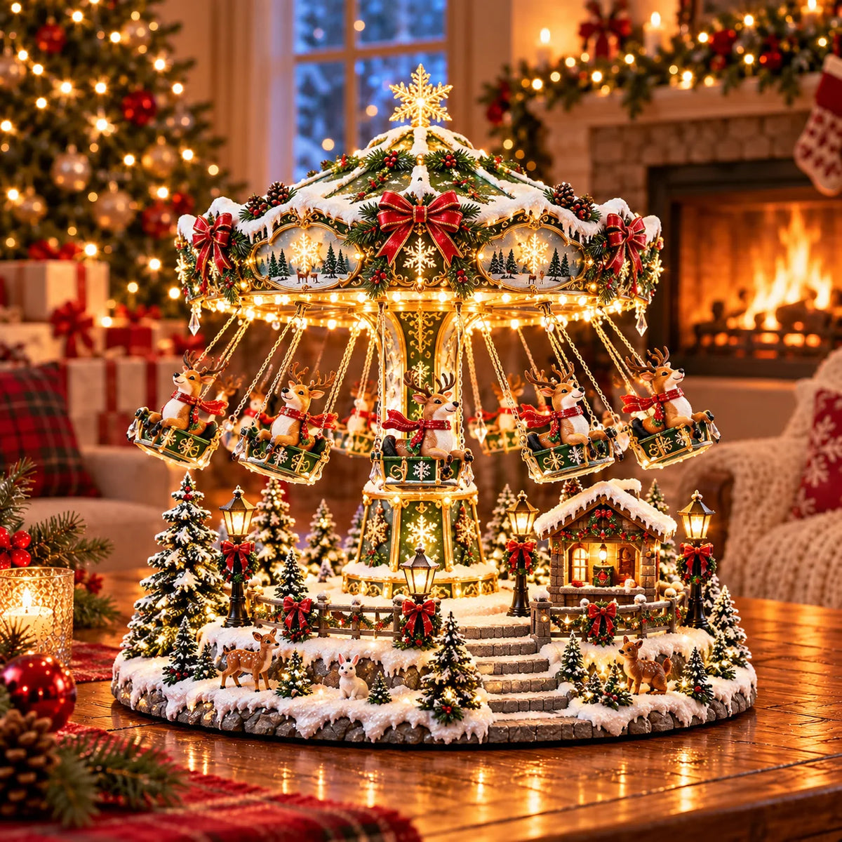 π Christmas Sale 50% OFF! π§ Penguin Christmas Carousel β Rotating Winter Light Display
