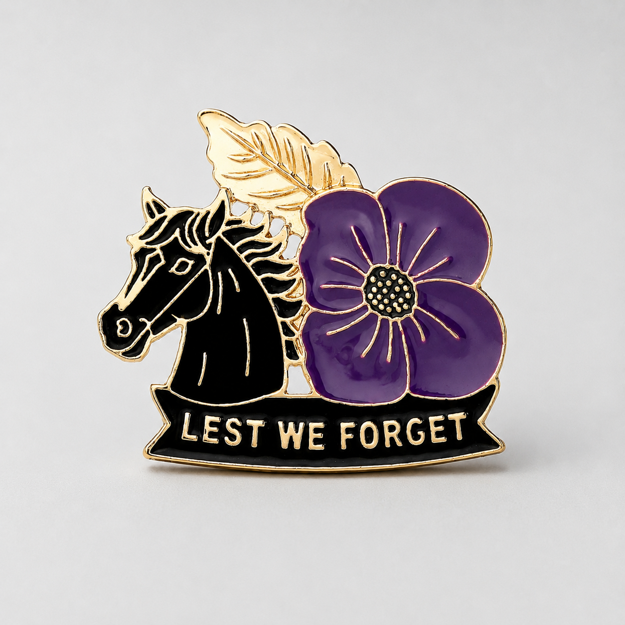 ποΈ War Horse Purple Poppy 111th Anniversary Brooch β Limited Edition Remembrance Pin