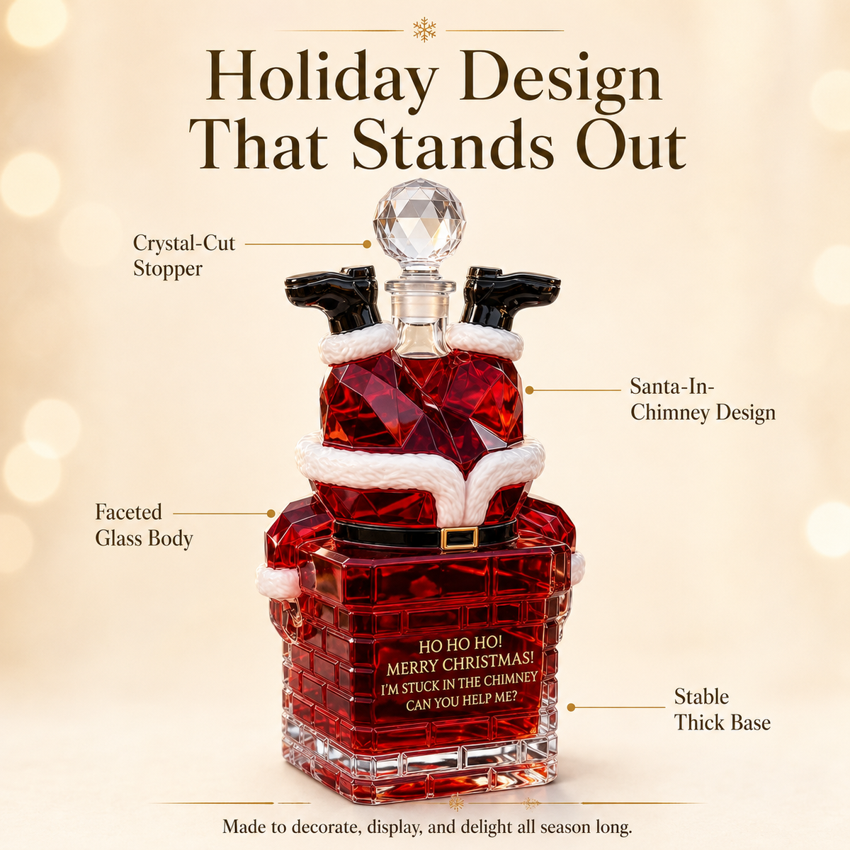 🎅 2026 Christmas Gift 70% Off--💥 Pre-order: 70% Off – Santa Stuck in the Chimney Whiskey Bottle