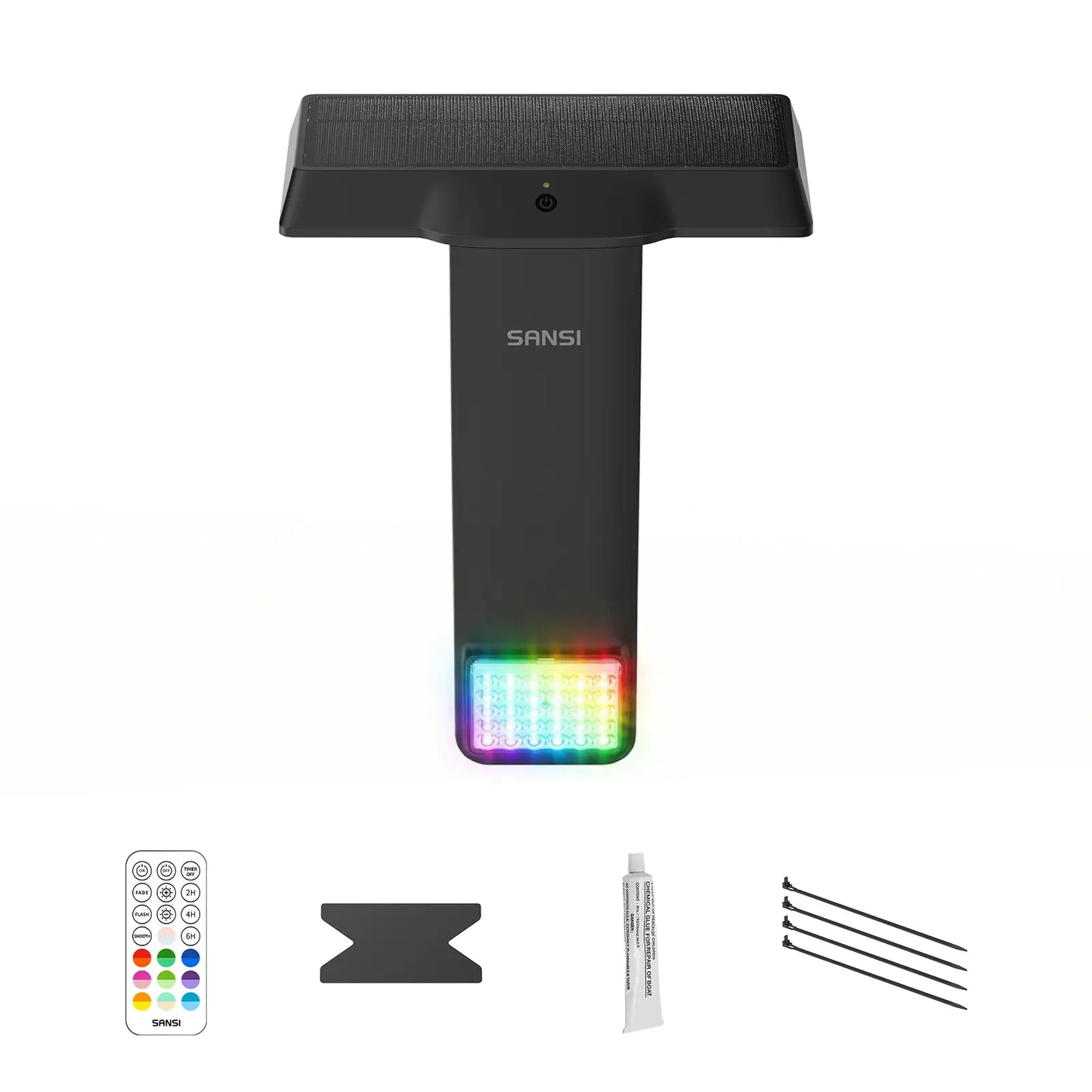 SANSI Solar Pool Light – 20 RGB Colors, IP68 Waterproof, Magnetic Mount