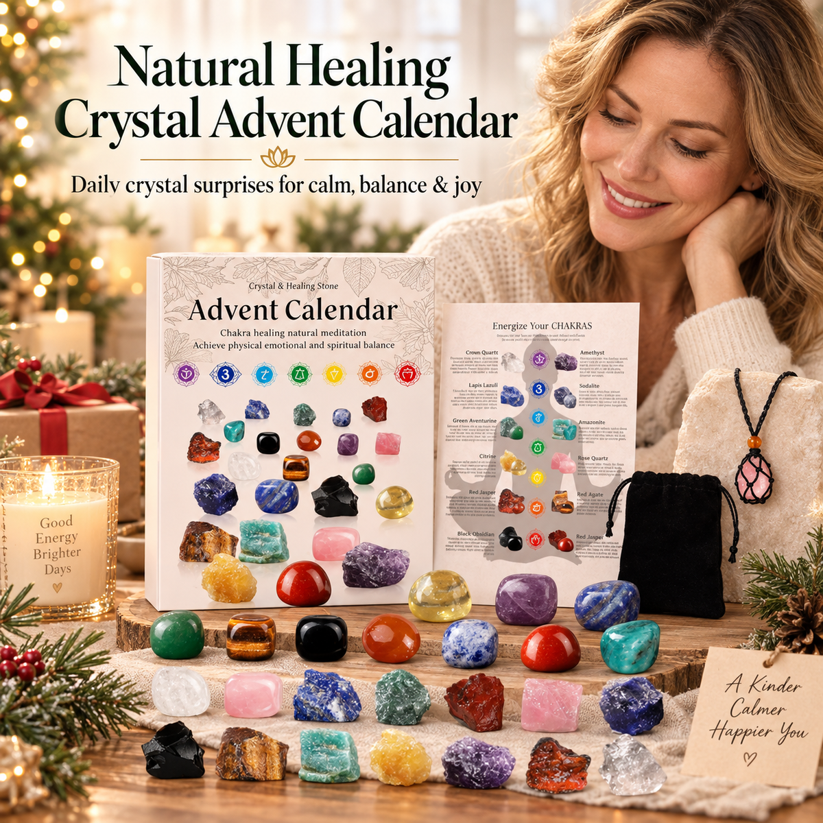 Crystal Advent Calendar - 24 Days Gemstone Gift Box ๐
