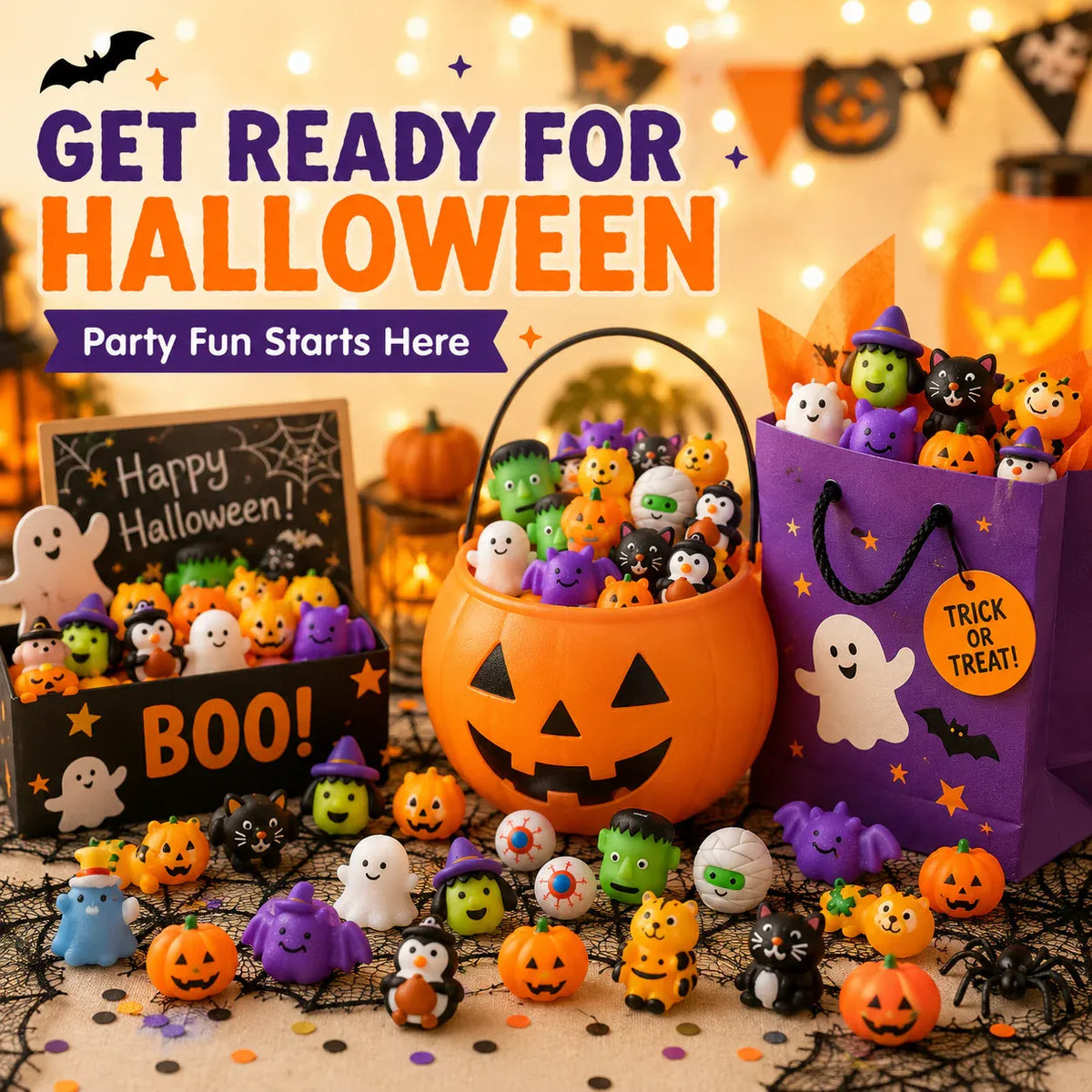 🎃 50PCS Halloween Mochi Squishy Toys