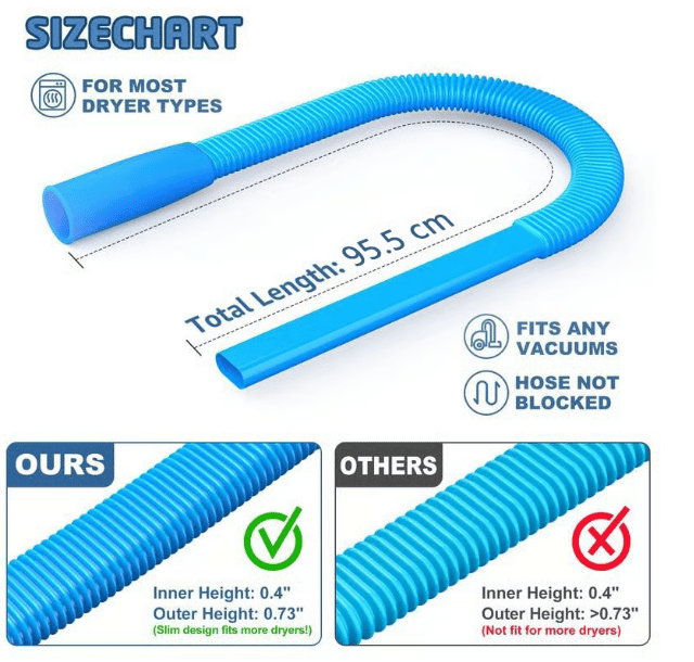 ⚡Hot Sales 49% OFF🔥Dryer Vent Cleaner Kit Dryer Lint Vacuum Attachment with Stretch Universal Connector