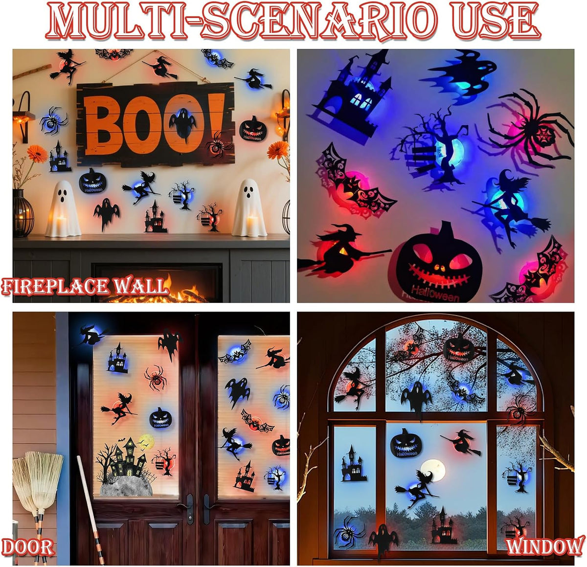 π Light Up Your Halloween with Spooky LED Silhouette Wall Stickers! π»
