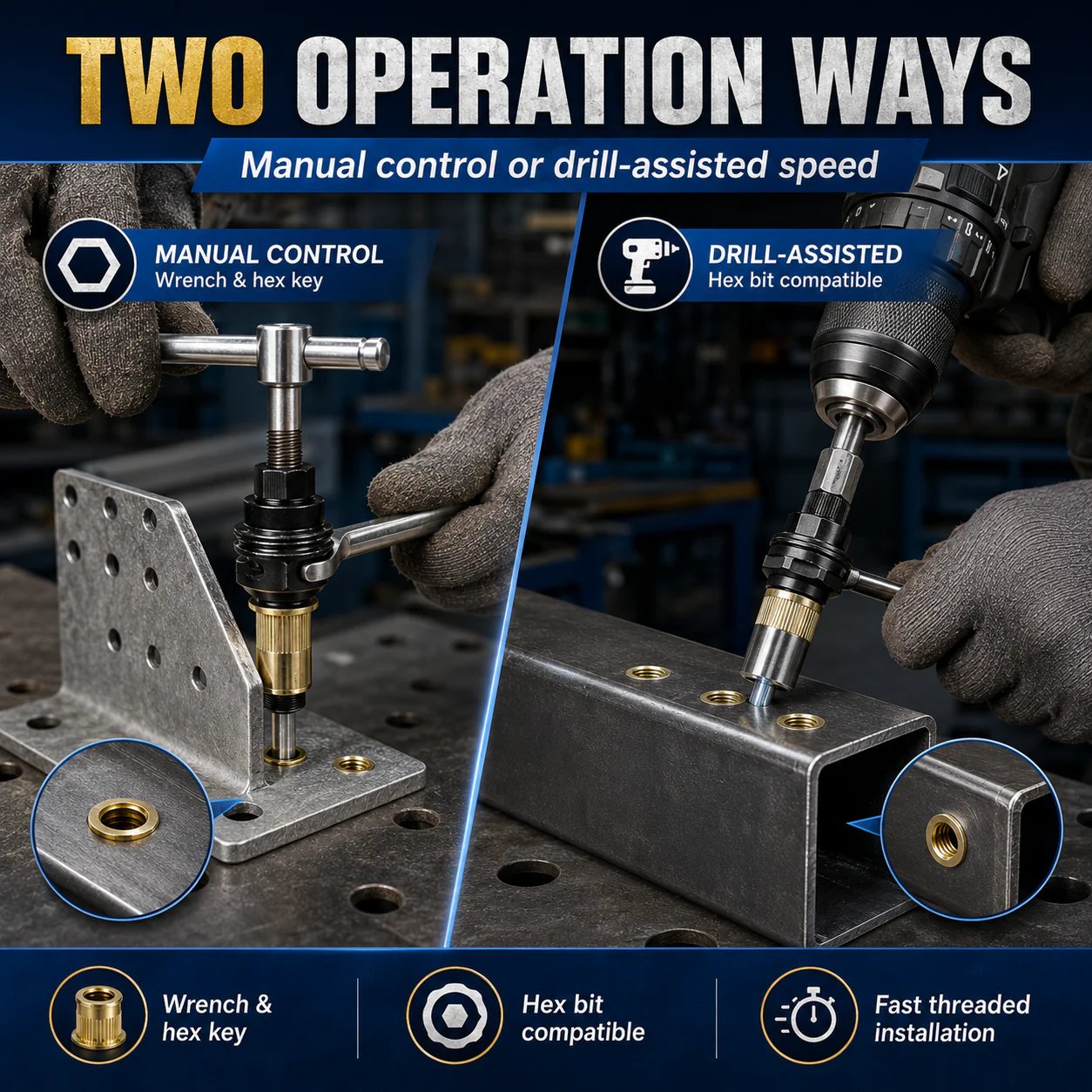 π₯ Best Seller | Heavy-Duty Carbon Steel Rivet Nut Kit β Create Strong Threads in Any Metal