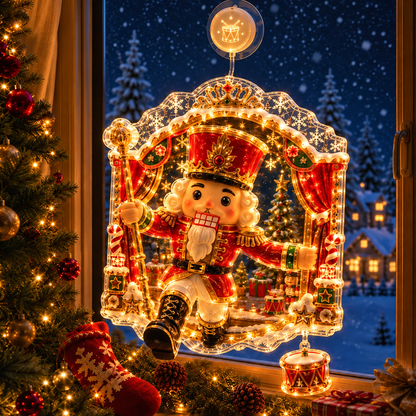 🔥HOT SALE 50% OFF✨🎄Lighted Christmas Window Decoration with Suction Cup | Warm LED Window Light with Double-Layer Design & Multiple Festive Styles Flat Version✨