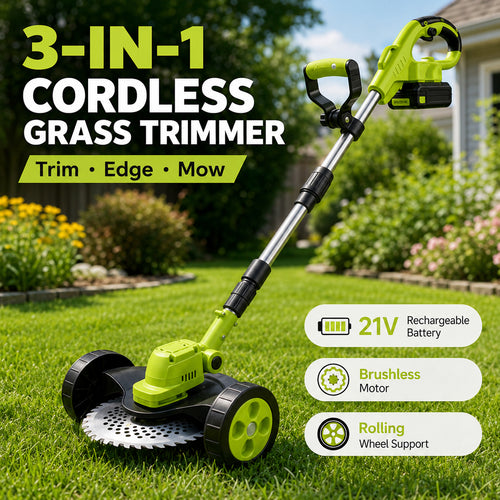 3-in-1 Cordless String Trimmer, Edger & Mini Mower