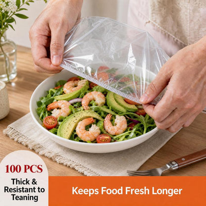 🛡️100 Piece Elastic Reusable Bowl Covers for Freshness and Odor Protection