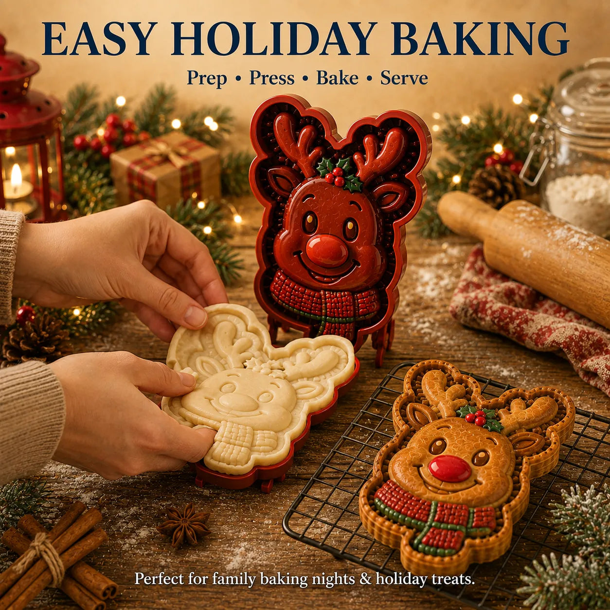 ⏳ Last Day 50% OFF – 🎄16-Design Christmas Mini Pie Mold Collection | Reusable Embossed Molds for Shaping Detailed Santa, Snowman, Reindeer, Tree & Holiday Pies 🥧✨
