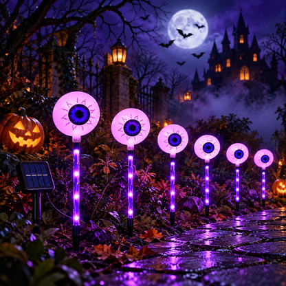 🎃 Solar Halloween Pathway Lights – Pumpkin, Ghost & Eyeball Garden Stakes