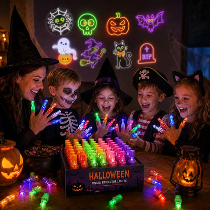 👻🎃 Halloween Finger Projector Rings – LED Light-Up Party Favors for Kids | Spooky Halloween Gifts & Treat Bag Stuffers