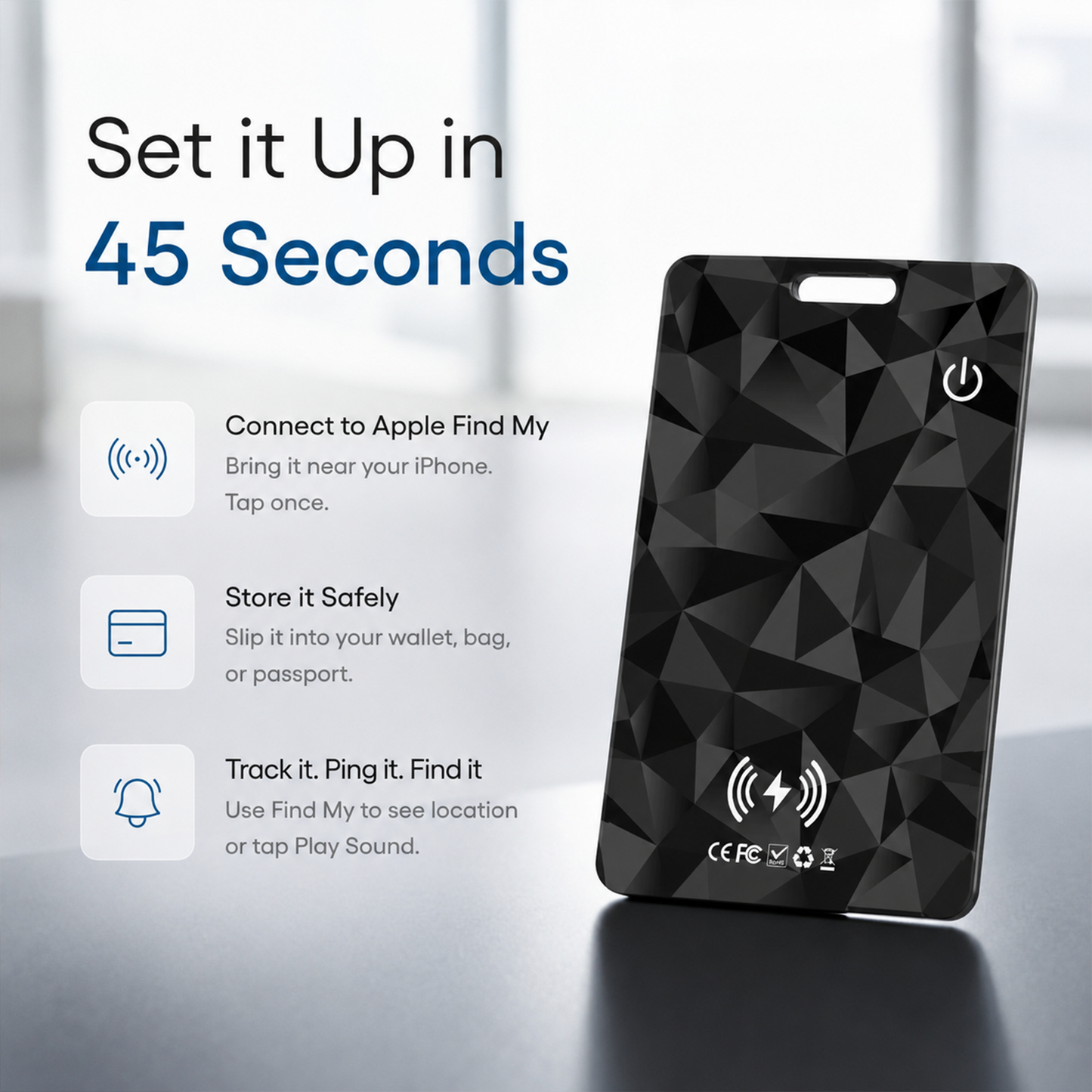 Ultra-Slim Wallet Tracking Card