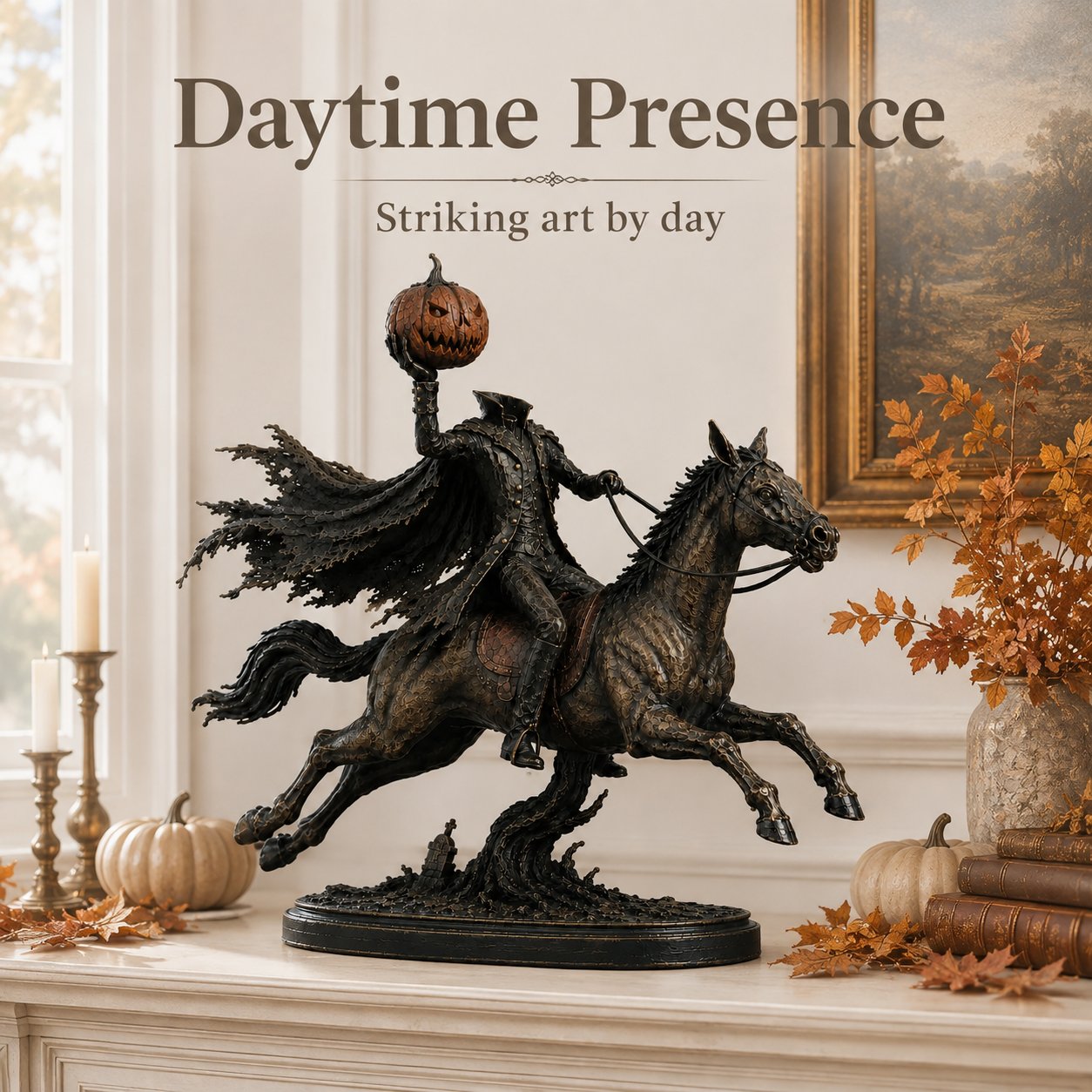 🏇 Headless Horseman Halloween Statue – Midnight Chase Outdoor Spooky Decor