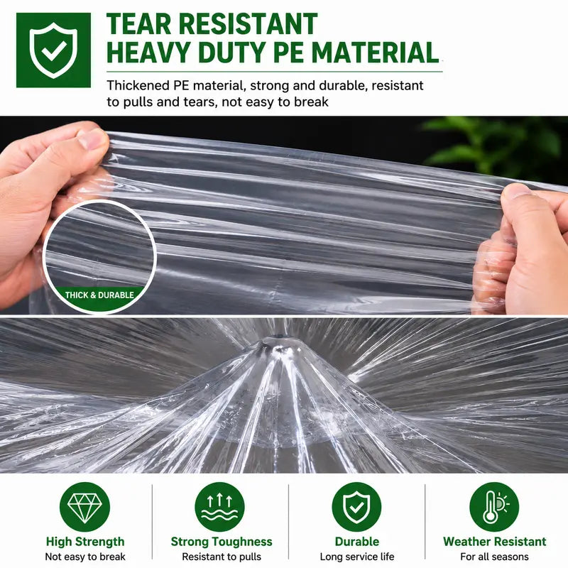 🛡️ 10×13 FT Clear Waterproof PE Tarp – Heavy-Duty Transparent Outdoor Cover with Metal Grommets