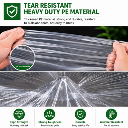 🛡️ 10×13 FT Clear Waterproof PE Tarp – Heavy-Duty Transparent Outdoor Cover with Metal Grommets