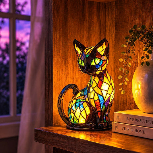 ✨ Mystic Mosaic Cat Glow Lamp