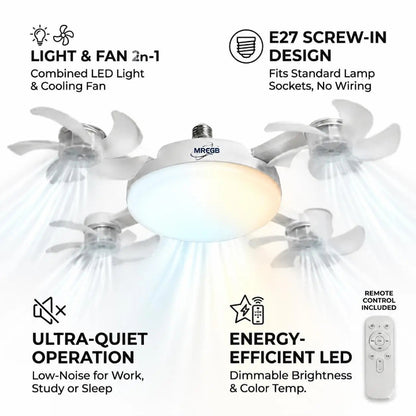 2026 New E27 Socket Ceiling Fan Light