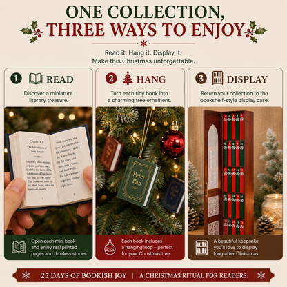 ✨Last Day Promotion 70% OFF 💥 Mini Book Ornament Advent📚 25-Day Mini Book Advent Calendar