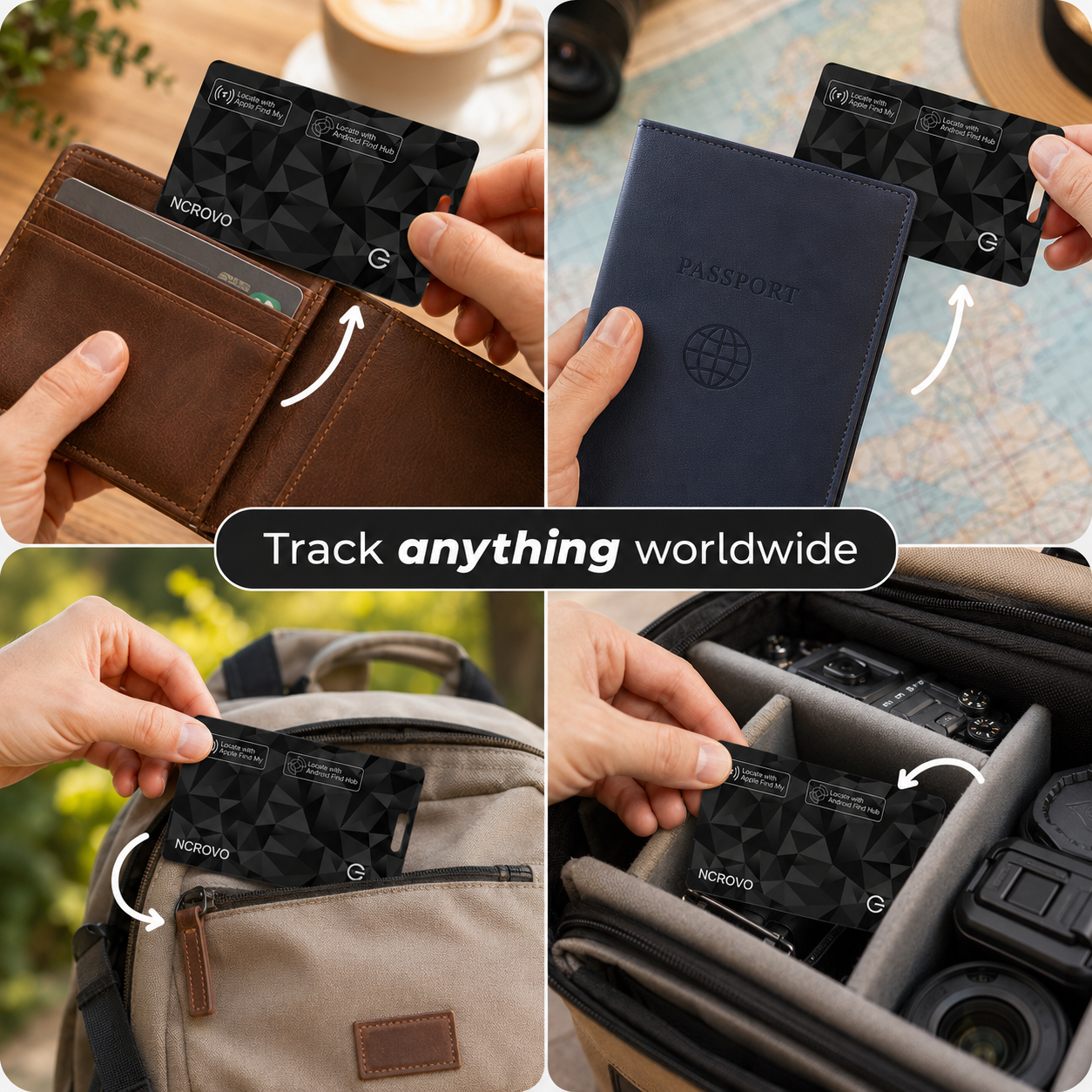 Ultra-Slim Wallet Tracking Card for IOS & Android