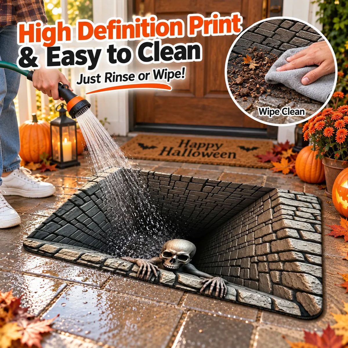 👻Spooky 3D Skull Pit Doormat