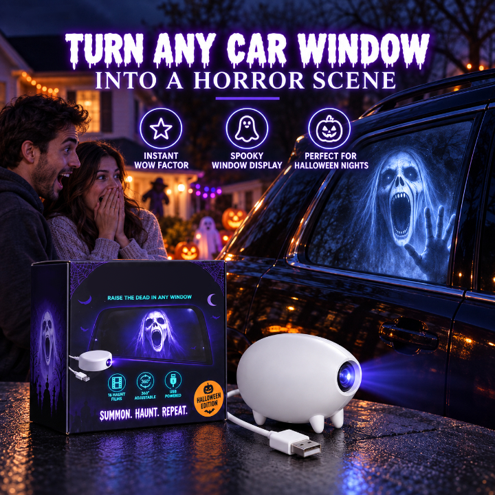🎃 Halloween Window Projector ✨ 16 Spooky Films USB Powered Holiday Decor