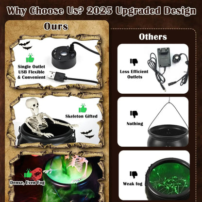 Witch Cauldron with LED Light & Fog Mist Maker