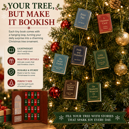 ✨Last Day Promotion 70% OFF 💥 Mini Book Ornament Advent📚 25-Day Mini Book Advent Calendar