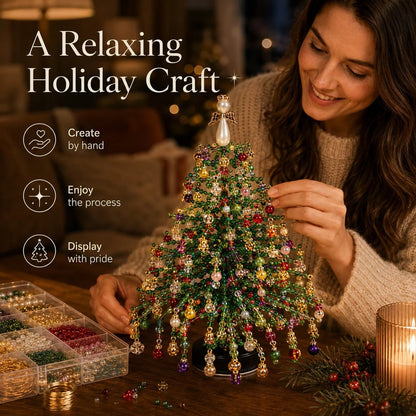 🎄DIY Beaded Christmas Tree Kit – 🎅Create Your Own Sparkling Holiday Decoration