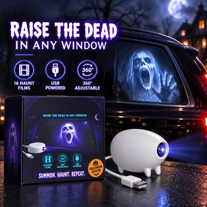 🎃 Halloween Window Projector ✨ 16 Spooky Films USB Powered Holiday Decor