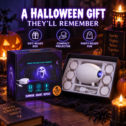 🎃 Halloween Window Projector ✨ 16 Spooky Films USB Powered Holiday Decor