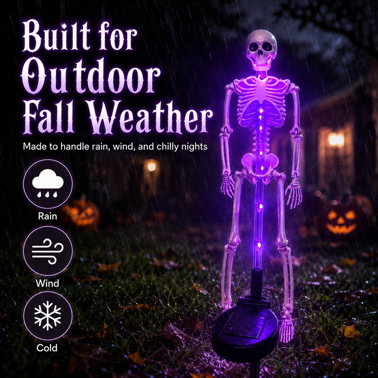 Solar LED Skeleton Yard Stake – Halloween Outdoor Garden Decor