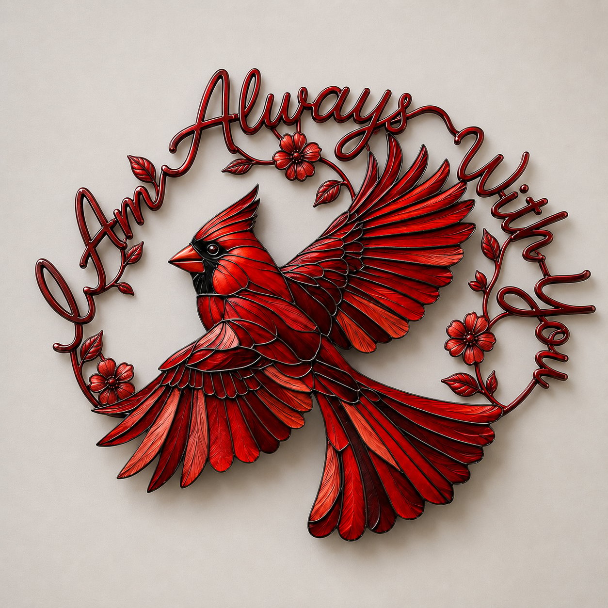 🔥Last Day 49% OFF🐦Cardinal Metal Wall Art - I Am Always With You❤️