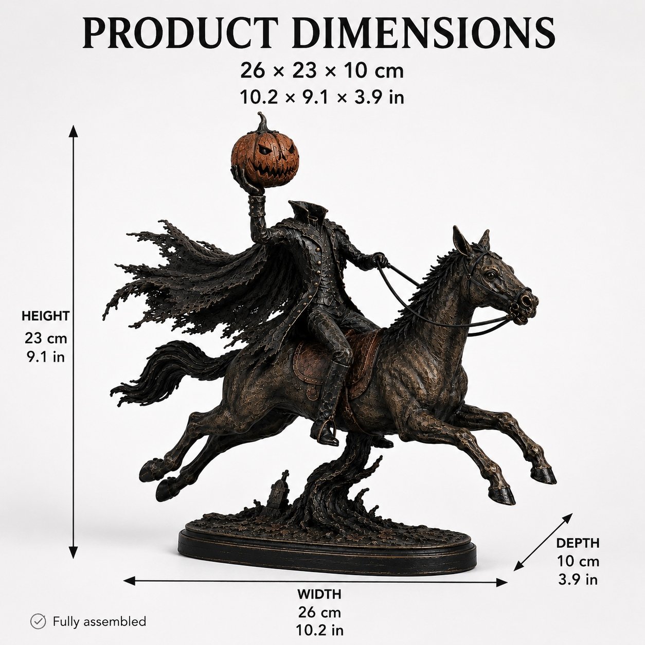 🏇 Headless Horseman Halloween Statue – Midnight Chase Outdoor Spooky Decor