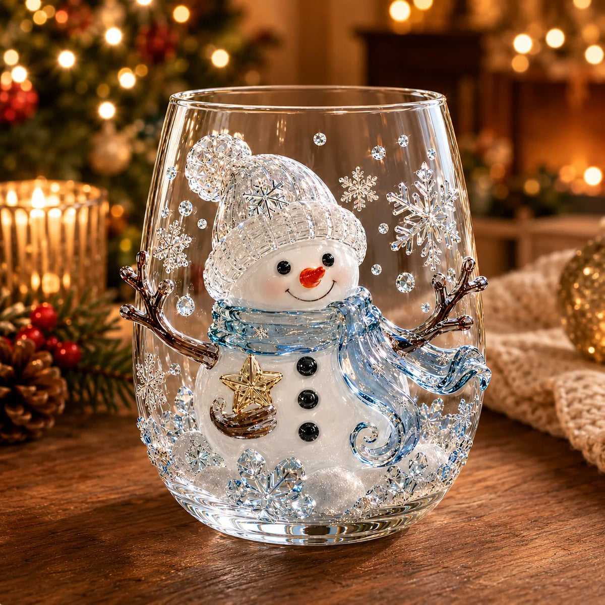 ✨🎄Magical Christmas 3D Glass Cup Collection – Santa, Reindeer, Snowman & Christmas Tree