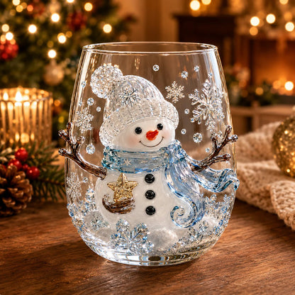 ✨🎄Magical Christmas 3D Glass Cup Collection – Santa, Reindeer, Snowman & Christmas Tree