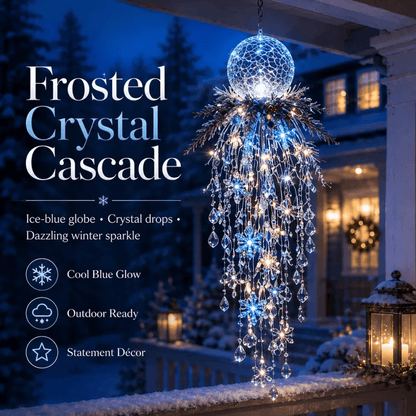 ❄️Crystal Cascade Christmas Light – Hanging Snowflake & Crystal LED Porch Décor ✨