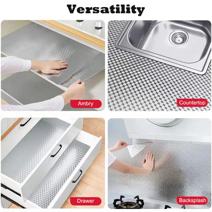 🔥50% OFF – Stainless Steel Oil-Proof Adhesive Wallpaper Roll for Kitchen Countertops, Cabinets & Backsplash