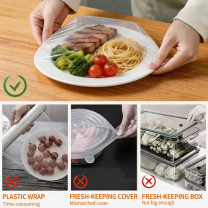 🛡️100 Piece Elastic Reusable Bowl Covers for Freshness and Odor Protection