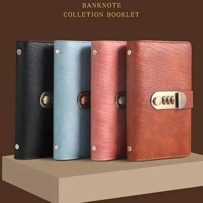 Lockable Cash Savings Album – 100 Pockets for Bills & Money Organization