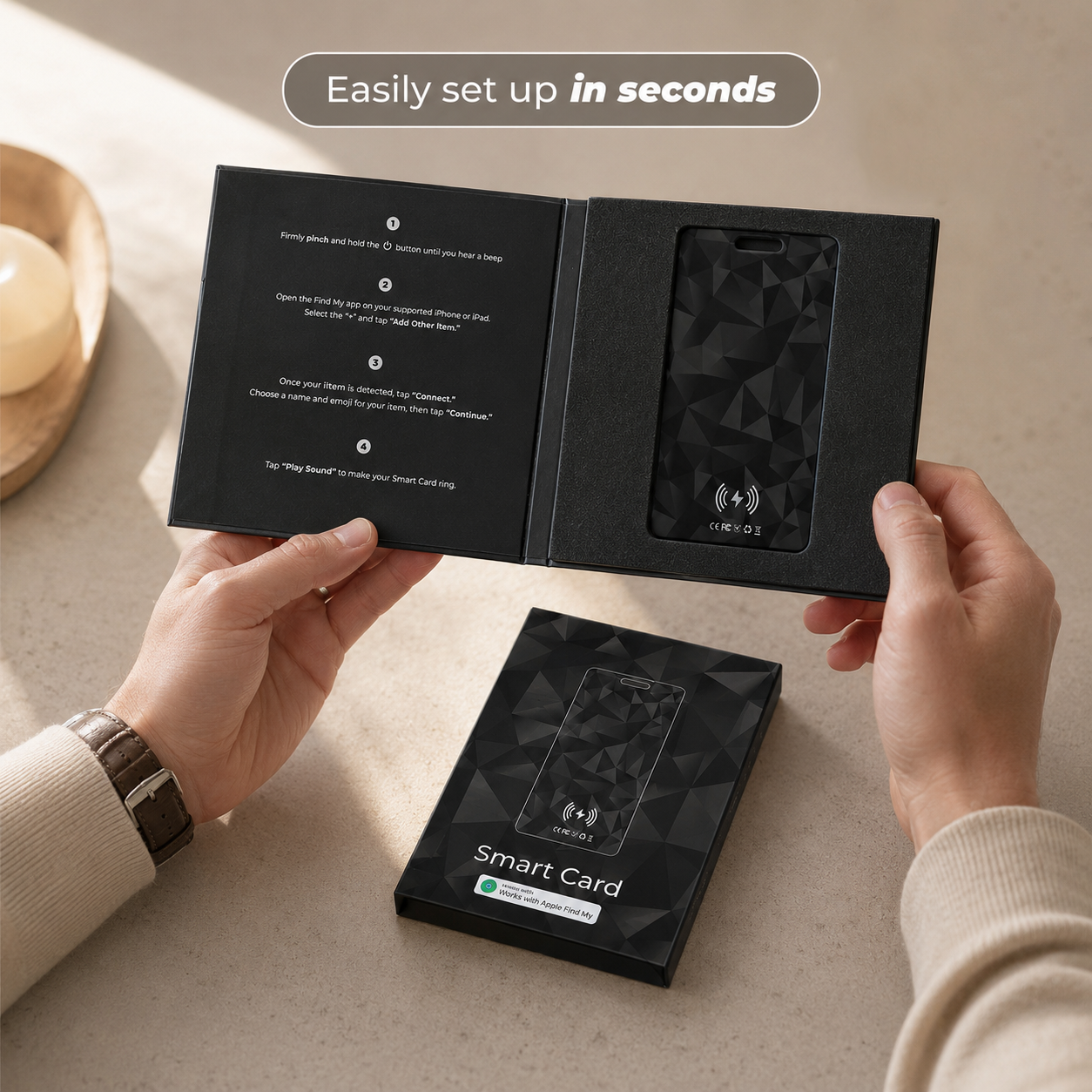 Ultra-Slim Wallet Tracking Card for IOS & Android
