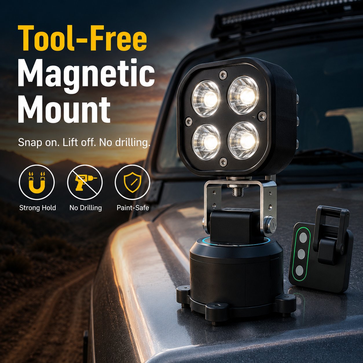 🏕️ 360° Magnetic LED Pod Lights – Portable Wireless Lighting For Camping, Home & Emergencies
