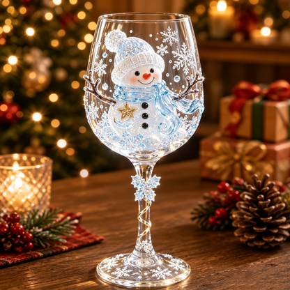 🎄✨ Christmas 3D Wine Glass Gift Set – Elegant Holiday Drinking Glasses in Gift Box